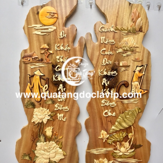 Tranh Gỗ Cha Mẹ (QTTG-14)
