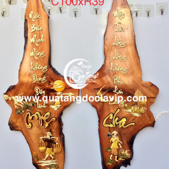Tranh Gỗ Cha Mẹ (QTTG-45)
